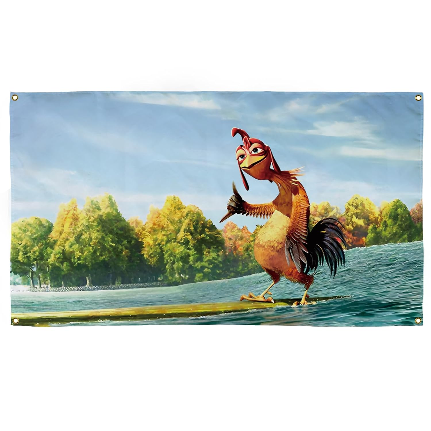 Gerrit Chicken Joe Flag 3X5 Ft Double Sided Printing Hd Patterns Flags for Bedroom Xavier Wulf Tapestry Funny Flags Banner Man Cave University Dormitory Family 100% Polyester, Black image number 3