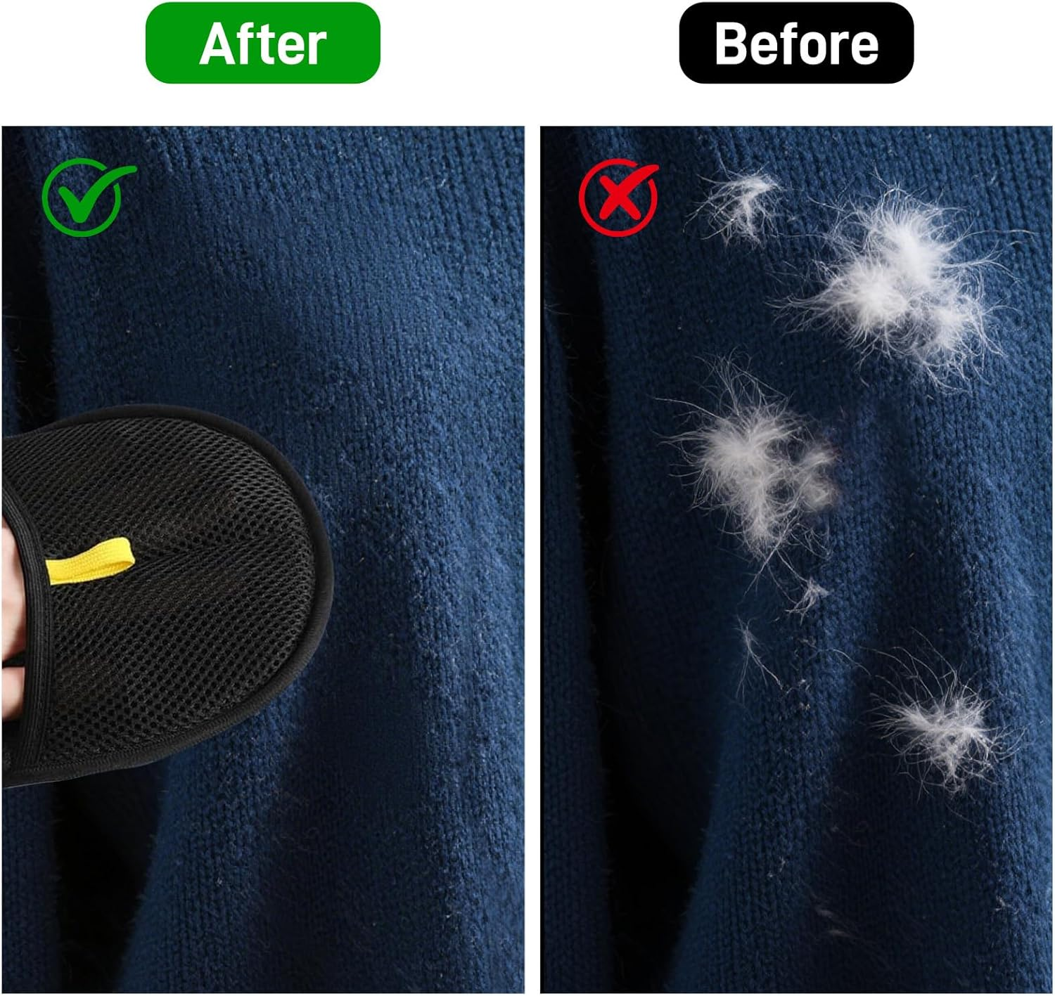 Pack of 2 Pet Hair Remover Cat Gloves, Double-Sided Fur Gloves, Cat Pet Grooming Gloves, Cat Pet Hair Remover for Washing Deshedding, Cleaning Carpets Sofas