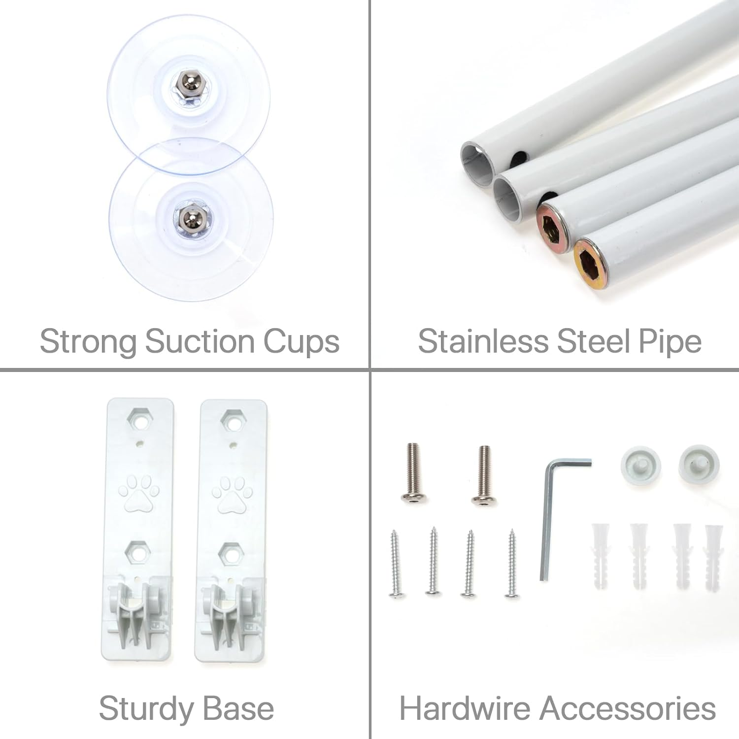 Cat Window Perch, Cordless Cat Window Hammock Bed, Solid Metal Frame, with 4 Strong Suction Cups, Foldable Cat Seat for Indoor Cats Sunbathing, Napping & Overlooking image number 6