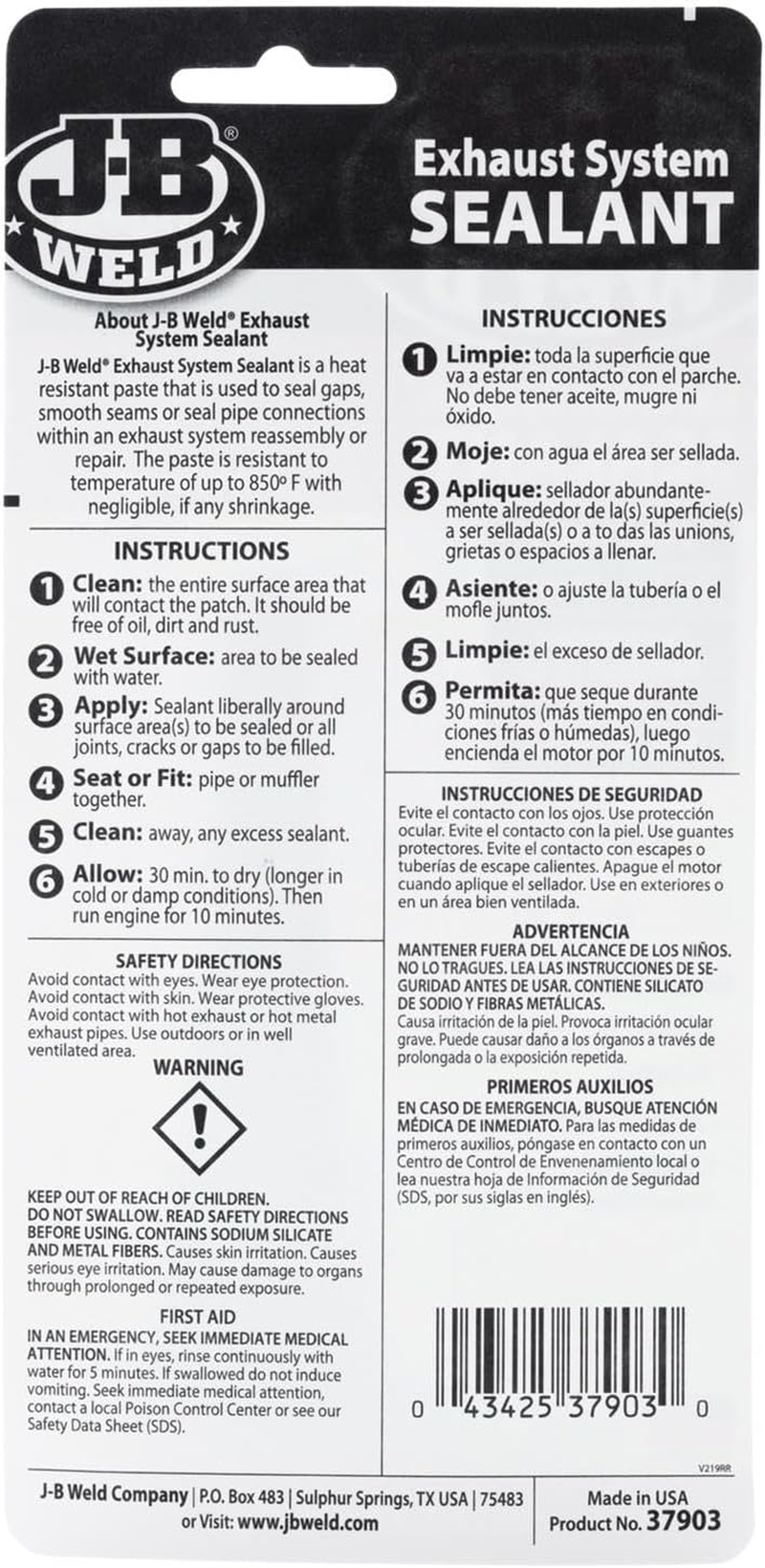 JB Weld Exhaust System Sealant, 85 G image number 3
