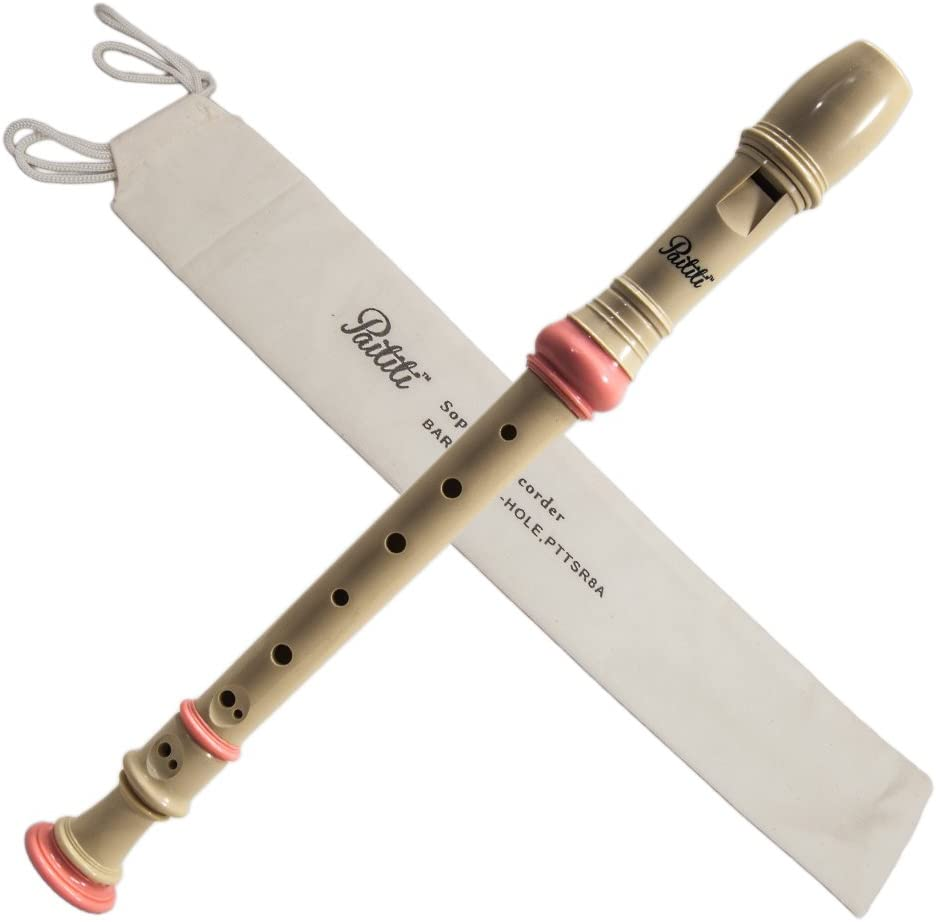 Paititi Soprano Recorder 8-Hole with Cleaning Rod + Carring Bag Creamy Color, Key of C image number 4