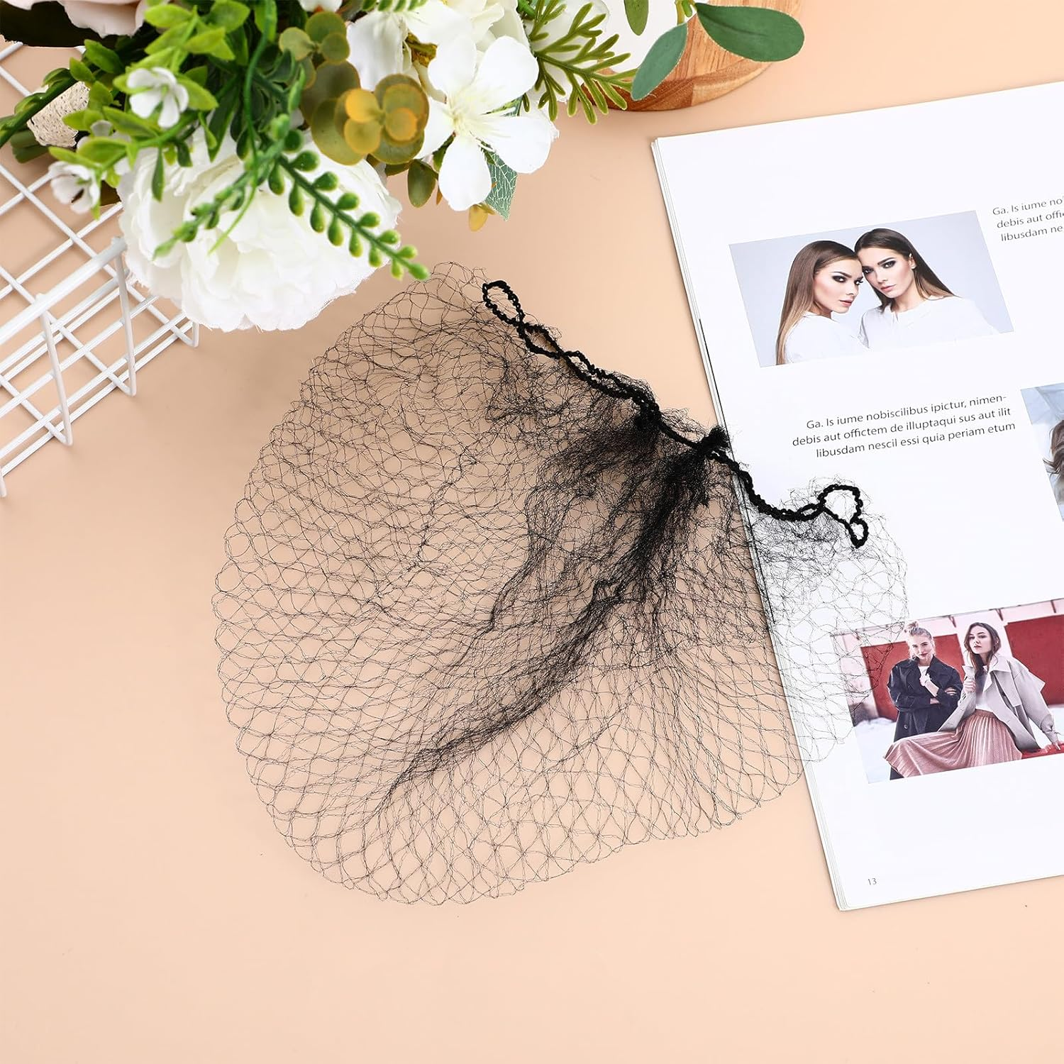 MOTHNUR Elastic Black Hair Nets 100 Pieces Breathable Cotton Mesh for Food Industry Workers and Medical Professionals Comfortable Fit image number 5