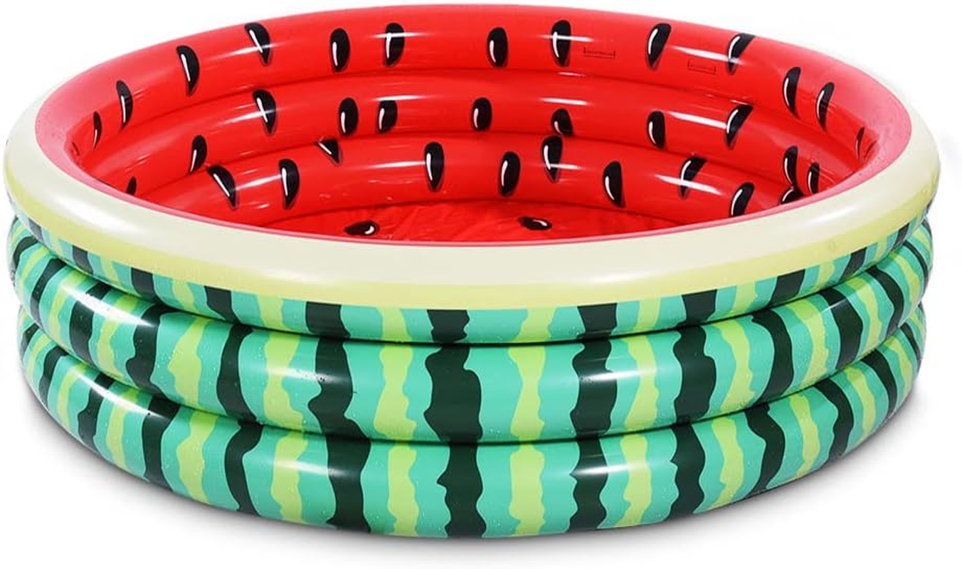 Kiddie Pool 5 Feet Watermelon Durable Inflatable Pool for Kids, Large Baby Pool Water Play Pool and Ball Pit for Indoor or Outdoor image number 4