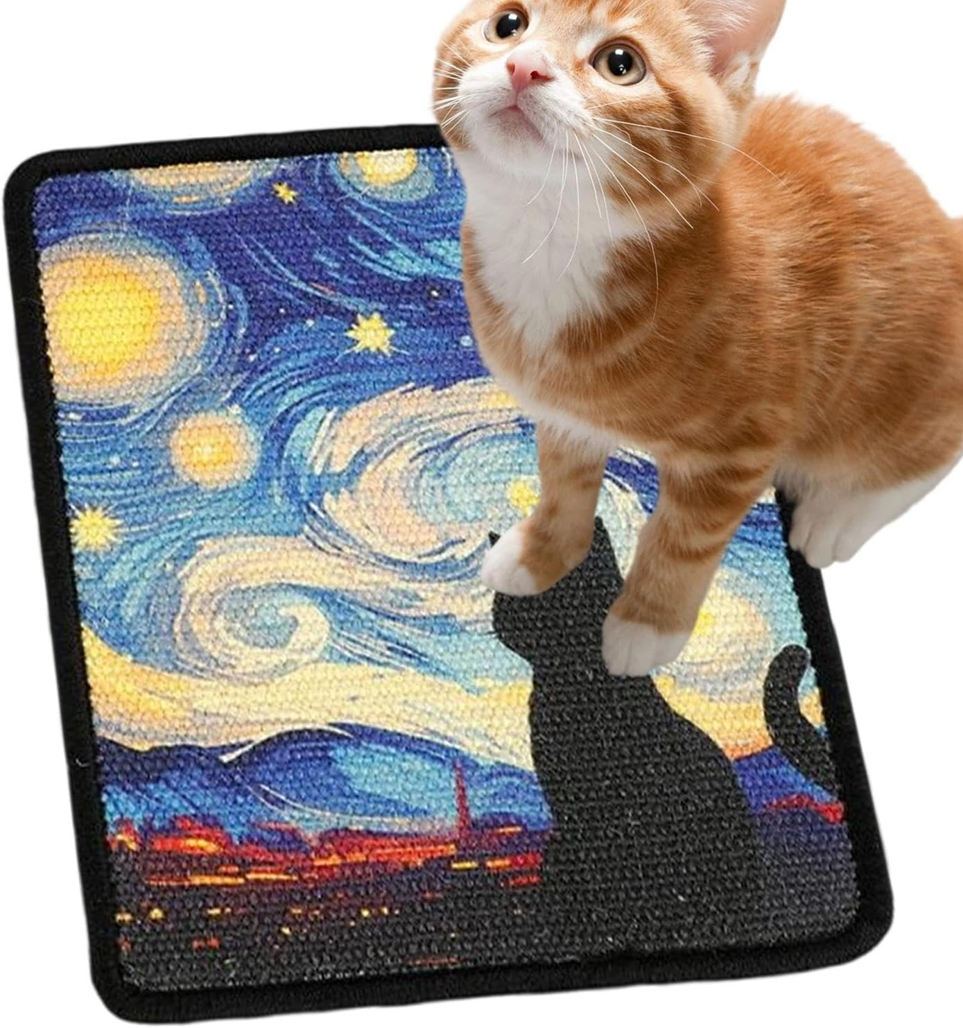 Apujent Cat Scratch Wall Pad | Vertical Art Wall Scratching Board for Indoor | Furniture Protector Pet Supplies for Kitten Training Behavior Correction Corner Playing Enrichment