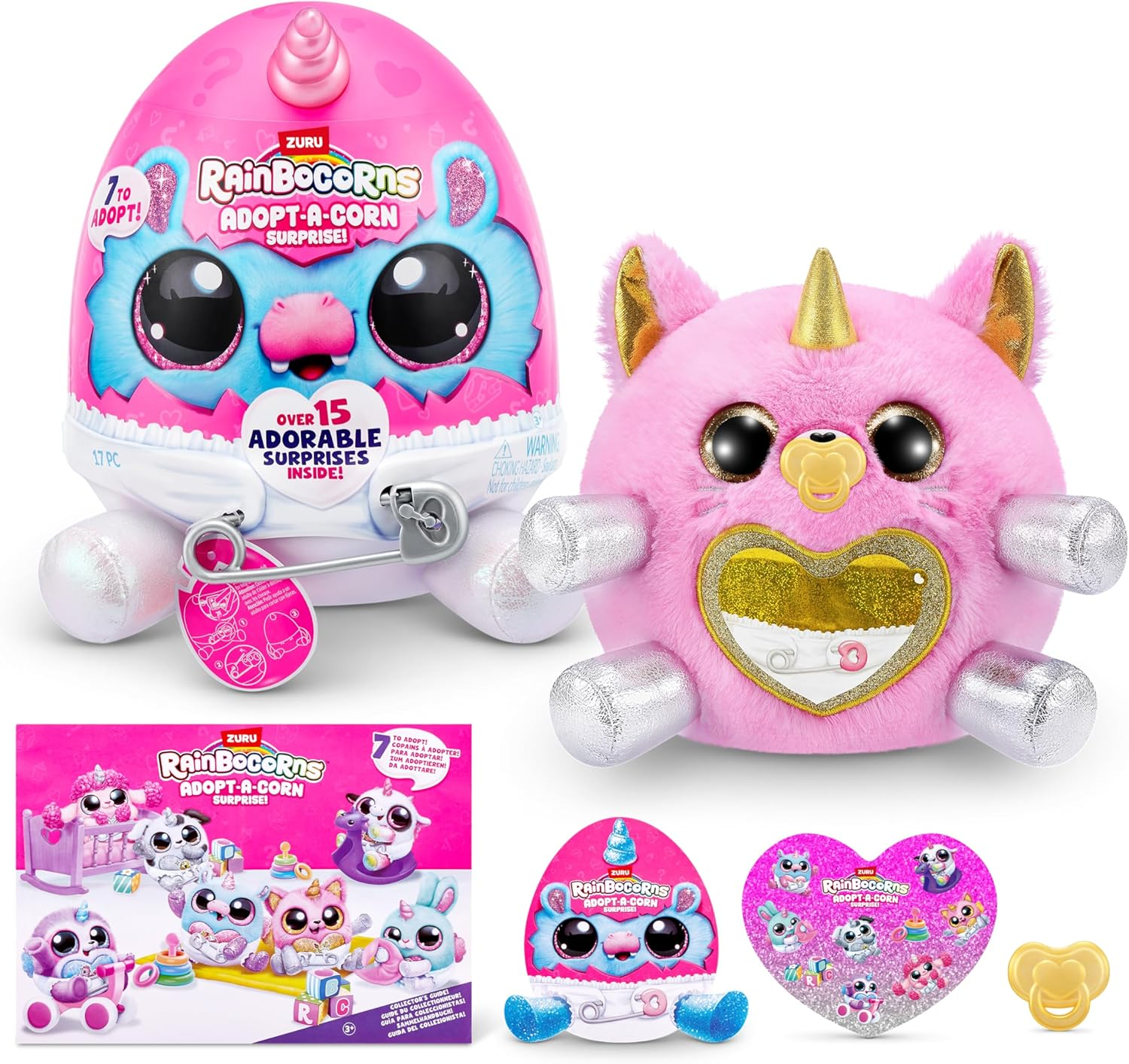 Rainbocorns Adpot-A-Corn, Kitten, Series 1, Nurturing Plush, 15 Surprises, Small (23.5 Cm) image number 6