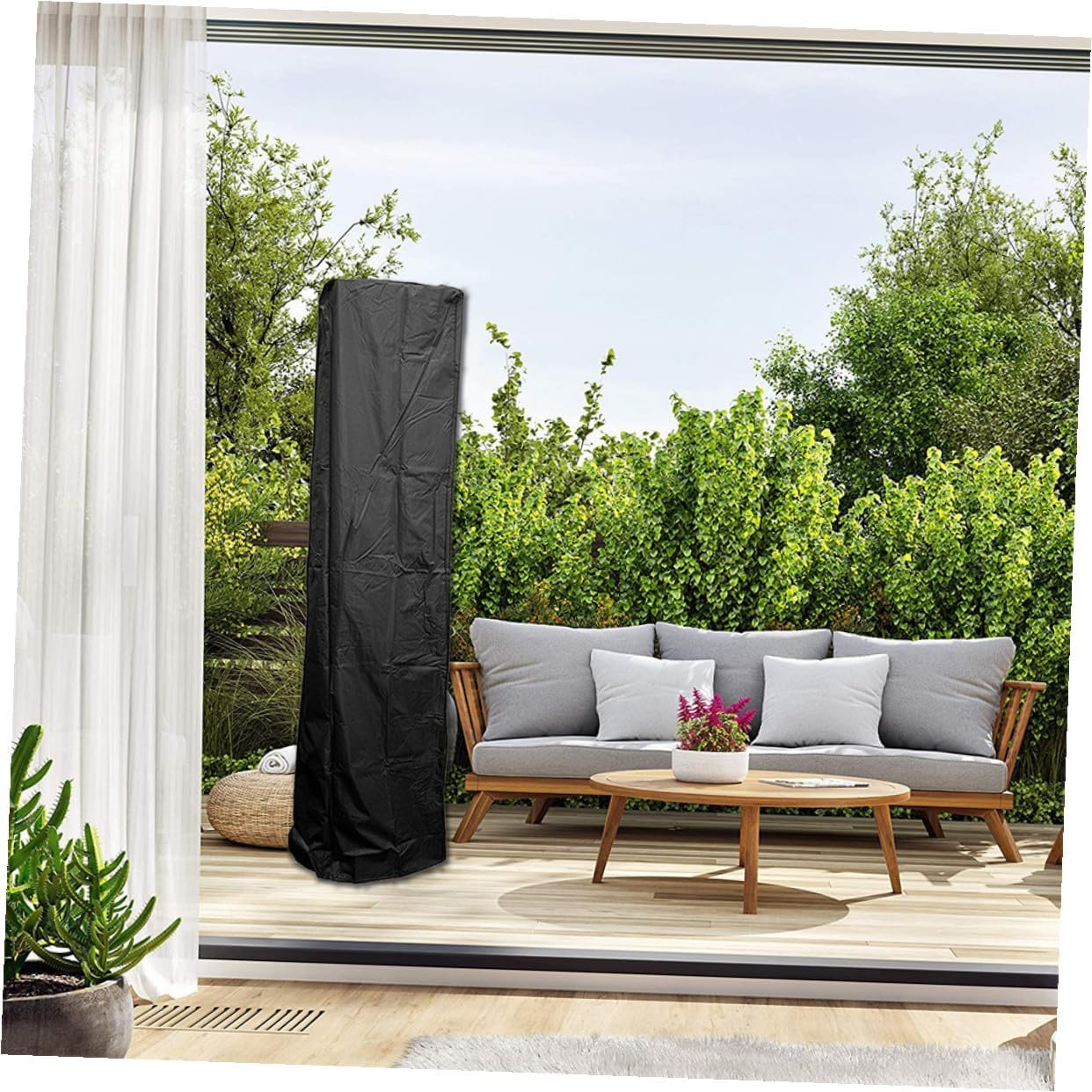 TIDTALEO Outdoor Patio Heater Cover Garden Protector with Drawstring Windproof Air Heater Guard for Outdoor Patio