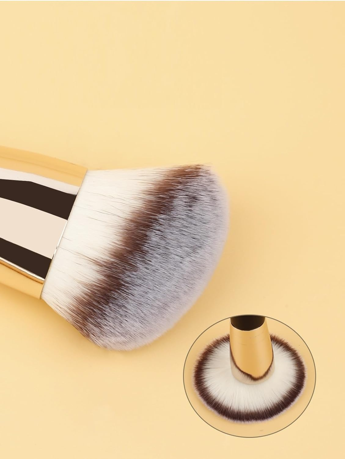 HIGHROCK Foundation Makeup Brush, Double Ended Makeup Brushes for Blending Liquid Powder, Foundation Concealer Blush Blush Professional Brush (GOLD) image number 2