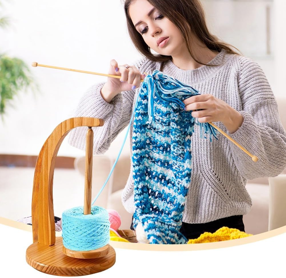 Wooden Rotating Yarn Swift Holder Yarn Ball Holder Magnetic Yarn Holder Magnetic Handmade Knitting Wool Winder Tool image number 5
