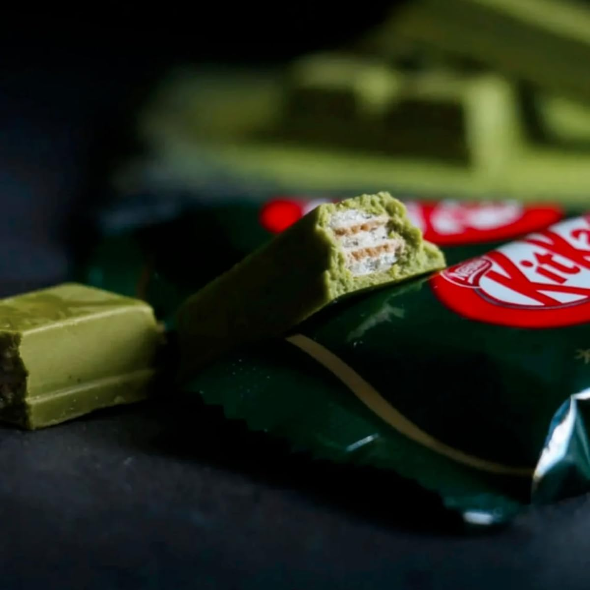 Japanese Kitkat Dark Matcha, Green Tea Flavor, Rich Flavorful of Japan Matcha Chocolate, Kit Kat Wafer, Value Pack of 3, Japan Imported image number 1
