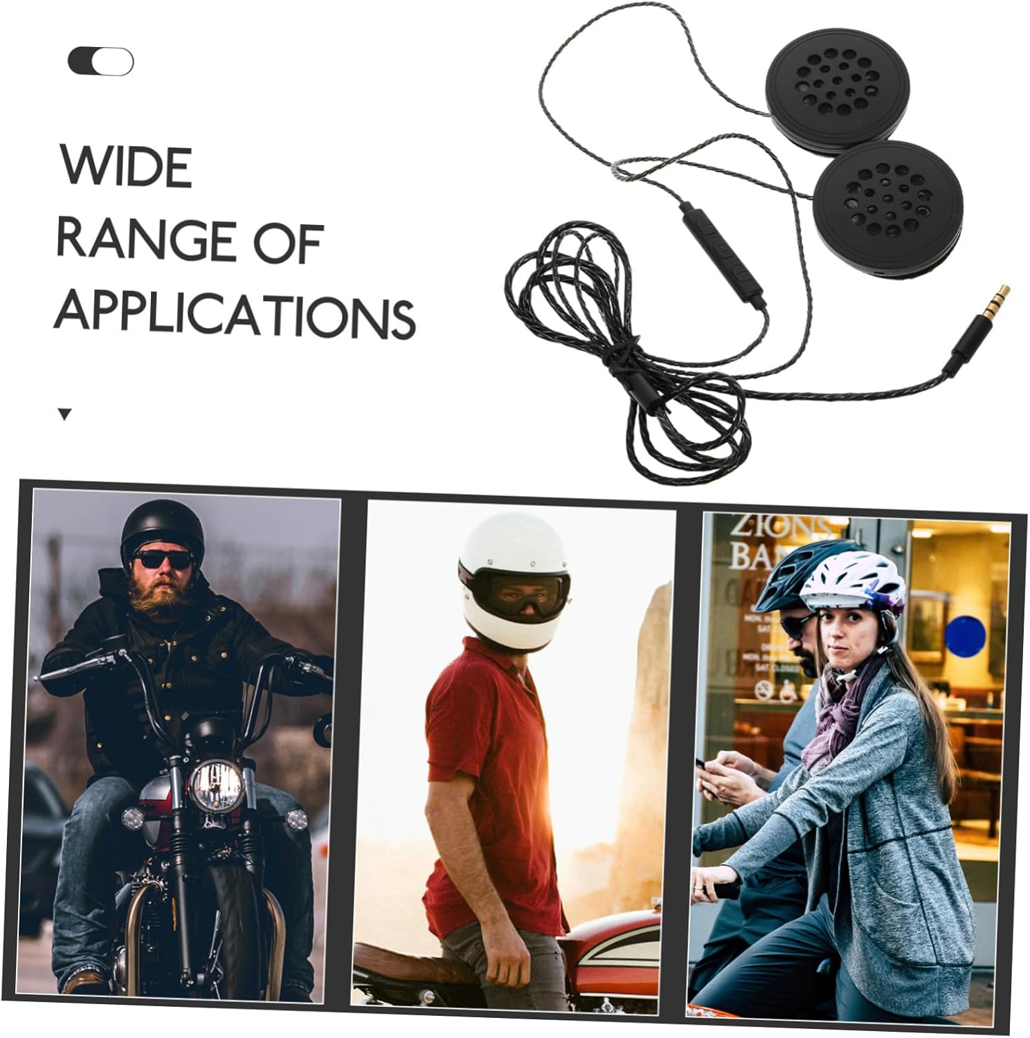 Operitacx Motorcycle Helmet Headset with 3.5Mm Wired Mic and High Fidelity Speakers for Outdoor Sports Music and Communication Compatible with Hardhat Accessories image number 2