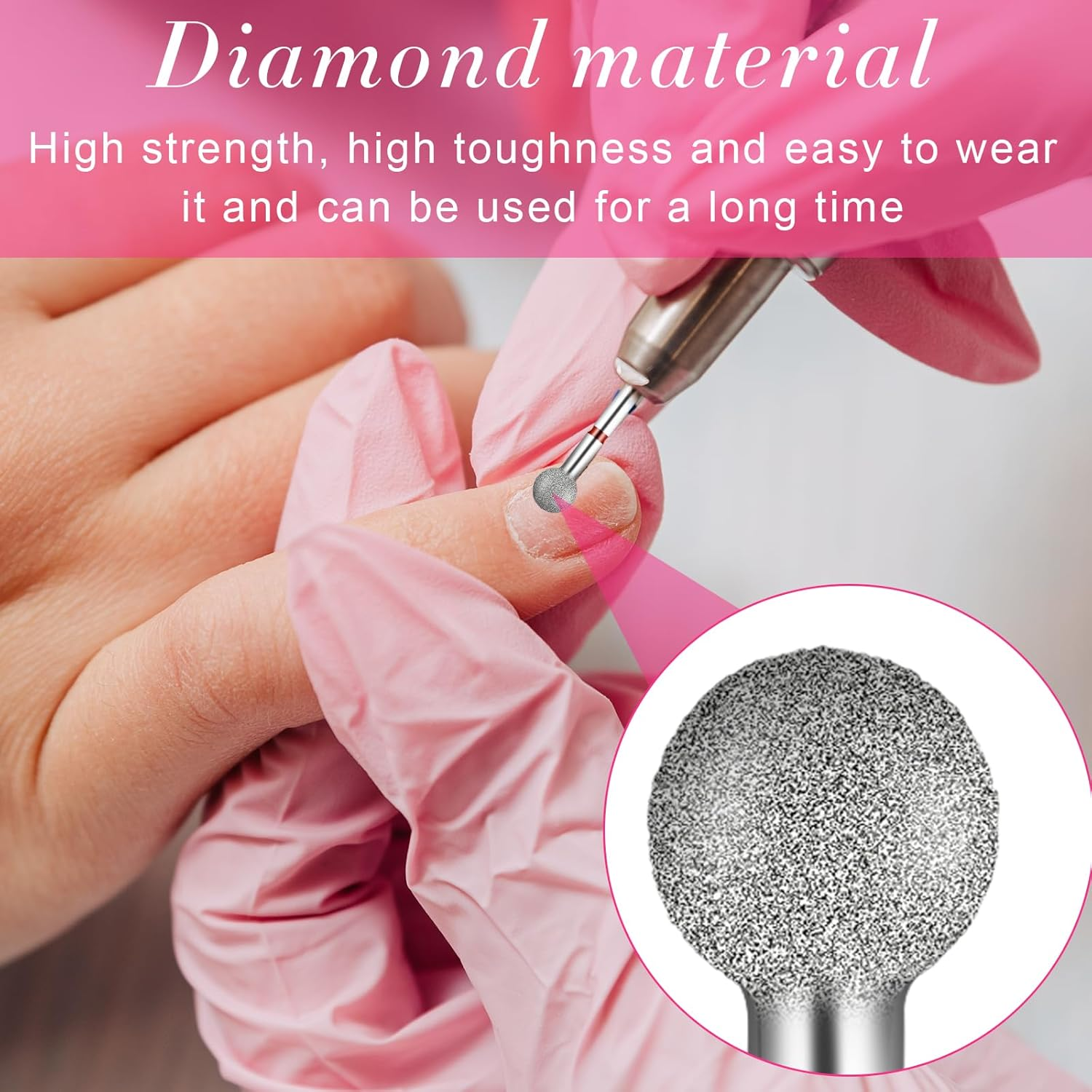 Pack of 5 Bits for Nail Cutters, round Nail Cutter Bits, Cutter Nail Attachments, Attachments, Cuticle Drill, Diamond Ball Cutter Set for Manicure Jewellery Glass Ceramic Gel Polishing Tools image number 2