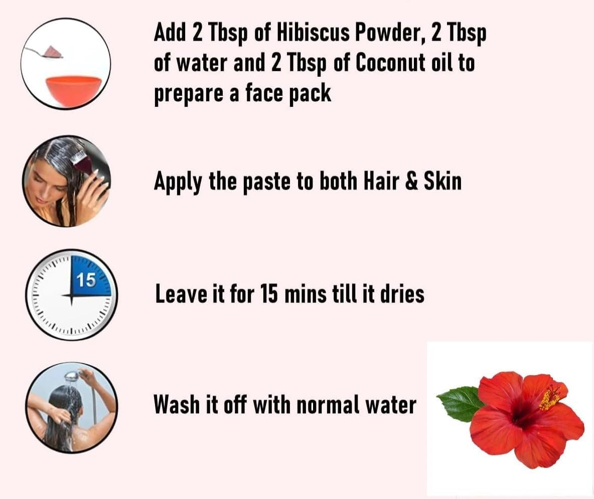 Hibiscus Flower Powder 50G | Sembaruthi Poo Powder | Hibiscus Rosasinensis Flower image number 2