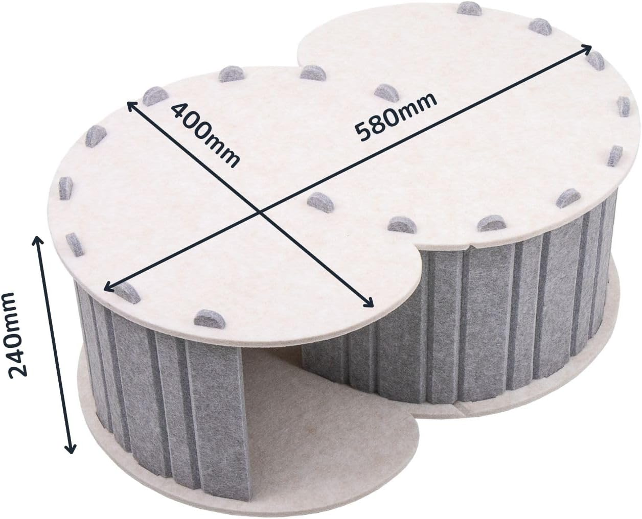 MSBC Cat Claw Sharpener, Felt House for Dogs, All Seasons, Flocked Labyrinth, CC Tunnel, Assembleable, Cute, Lightweight, Durable, Convenient Storage, Size 23.2 X 15.7 X 9.8 Inches (59 X 40 X 25 Cm image number 4