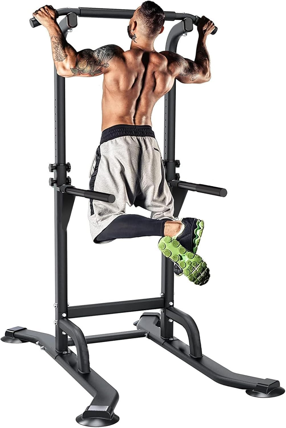 Fitbliss Power Tower, Dip Station Pull up Bar for Home Adjustable Height Multifunctional Home Strength Training Fitness Exercise Equipment, Simple Installation, Durable Home Fitness Equipment