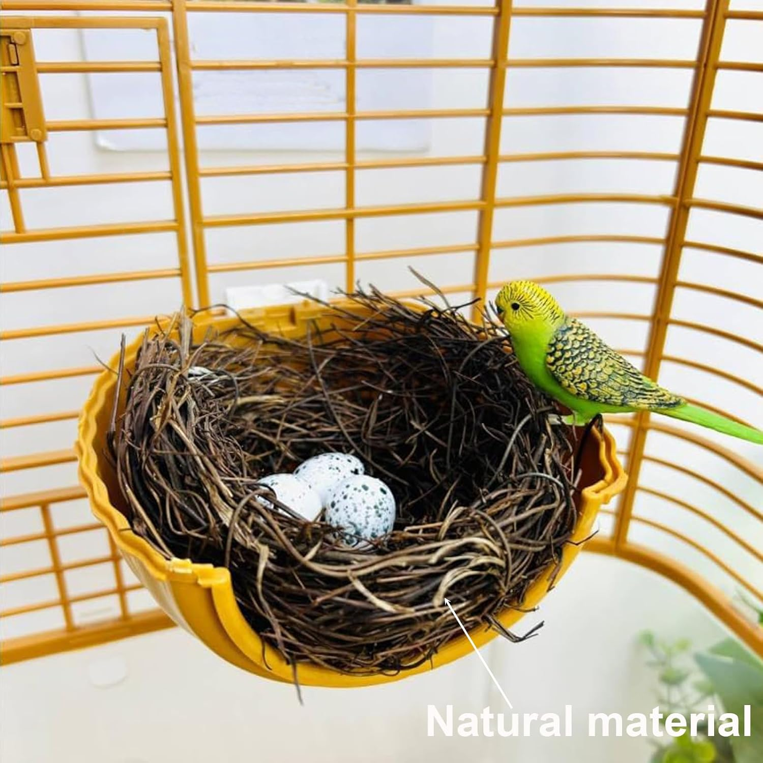 Bird Nest for Cage Swing, Parrot Parakeet Nest, Chewproof Small Bird Bed Hanging House, Washable Parakeet Nest to Lay Eggs Breeding, Finch Nest for Parrot Budgie Canary image number 5