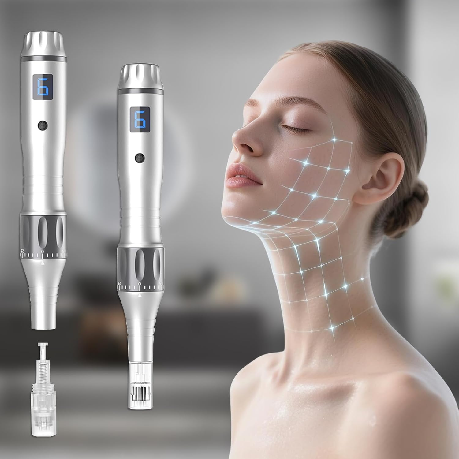 Derma Roller Pen 0.25Mm, Microneedling Pen for Hair Face Scalp Beard Skin Care at Home Use image number 3