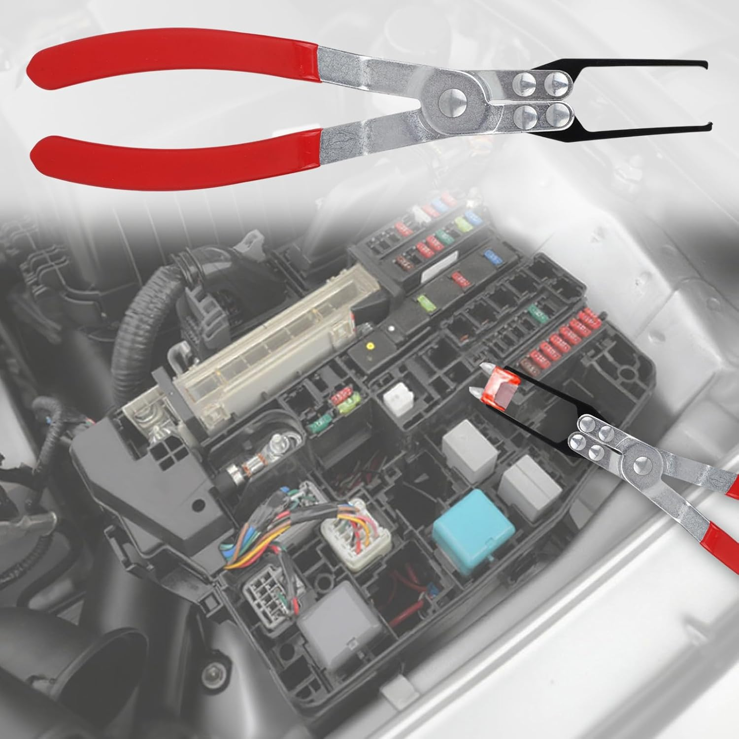 6 Pcs Relay and Fuse Removal Tool Set, Automotive Relay Puller Pliers & Fuse Puller Tool Car Electrical Disconnect Pliers for Car Motorcycle Truck Fuses Replacement image number 1