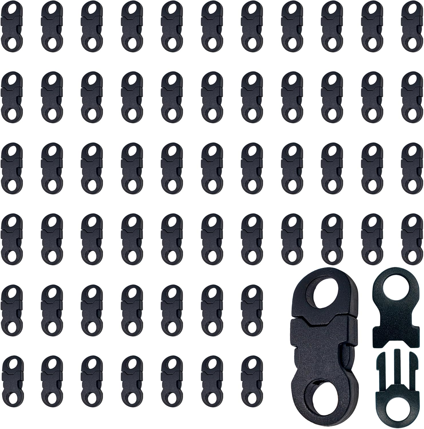60 Pcs Black Mini Safety Breakaway Buckles Side Release Plastic Paracord Buckles Quick Side Release Snap Buckles for DIY Crafts Accessories image number 4