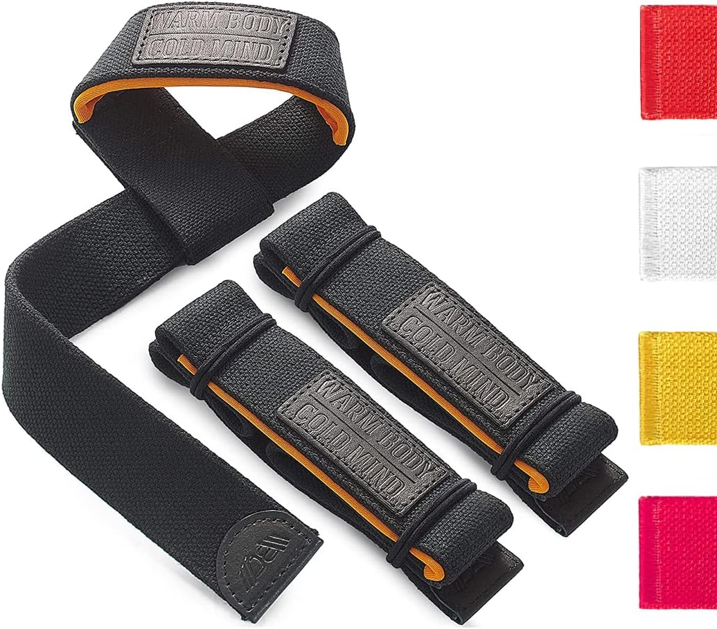 WARM BODY COLD MIND Lasso Lifting Straps with 3 Mm/6 Mm Neoprene - Tested at 350 Kg - Lifting Straps for Strength Training, Fitness Bodybuilding, Wrist Wraps, Weightlifting Crossfit, Gym, Deadlift image number 1