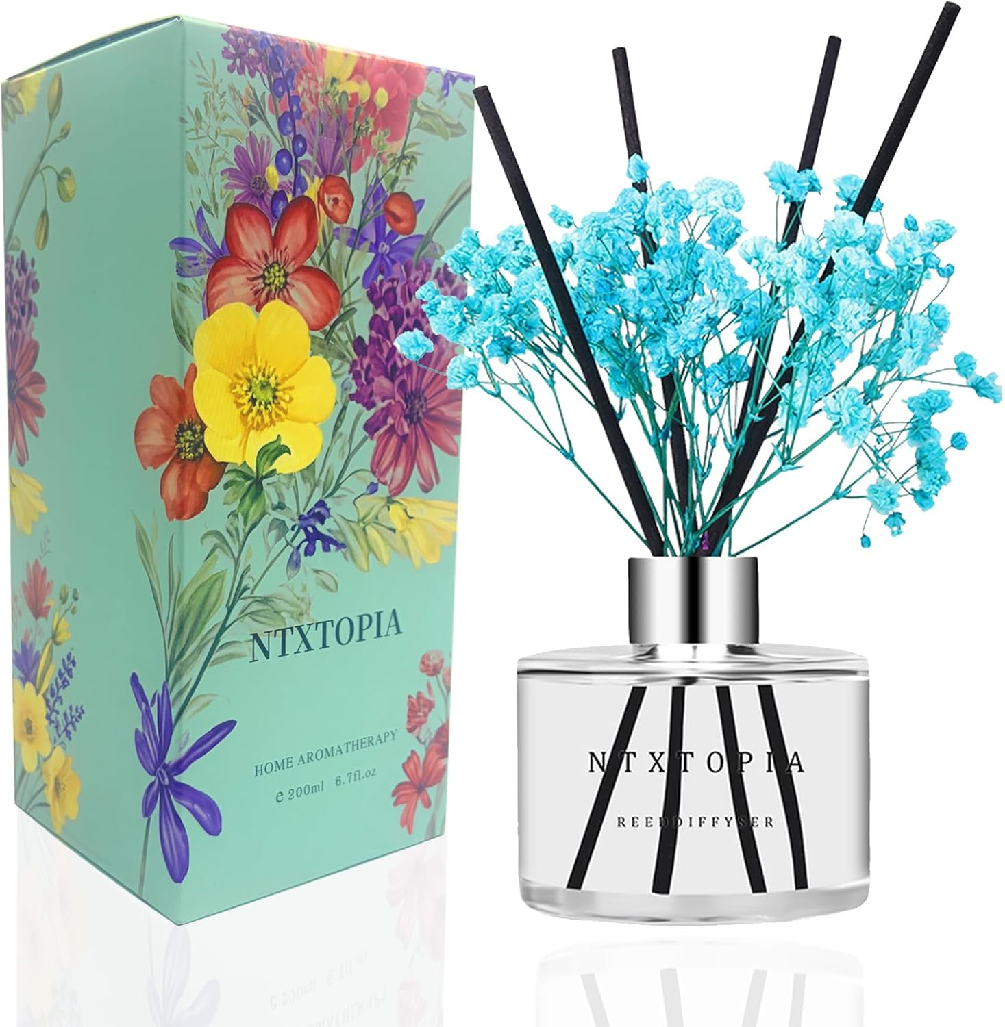 Reed Diffuser Set,6.76 Fl Oz (200 Ml)-Clean Linen Oil Diffusers,Scent Diffuser with 6 Reed Sticks,Home Fragrance Reed Diffuser for Bathroom Livingroom Shelf Decor image number 1