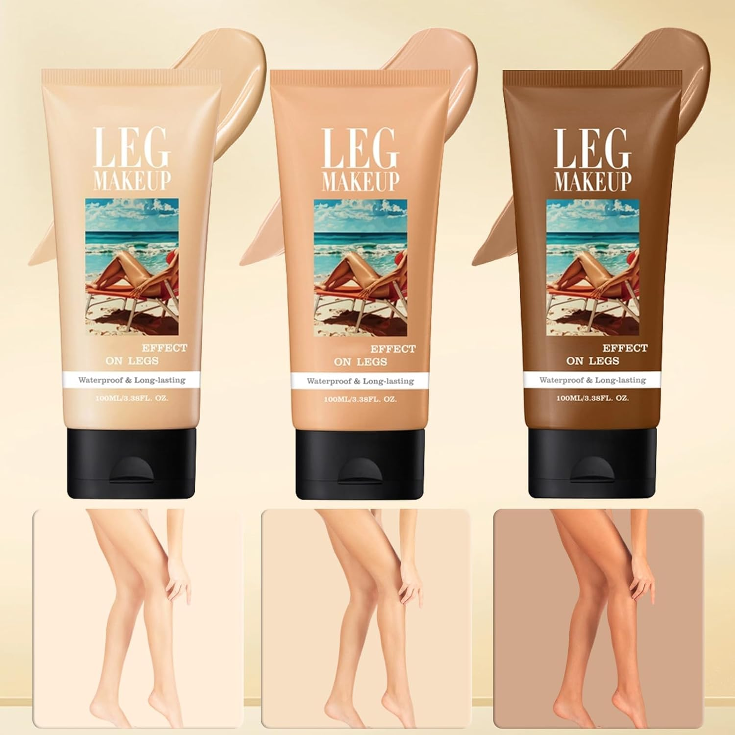Miracle De Paris Leg Makeup,Miracle De Paris Body Coverage Perfector,Waterproof Sweat Proof Body Makeup,Leg M Akeup Waterproof No Transfer,All over Complexion Perfector for Legs (#2) image number 3