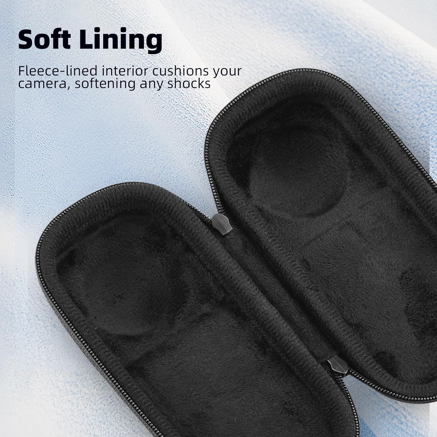 BRDRC Carrying Case for Insta 360 X4 X5 (For Original Lens Cap), Portable Small Storage Bag Protective Cover Hard Shell Travel Protector with Wrist Strap Carabiner for Insta360 X4 X5 Accessories image number 3