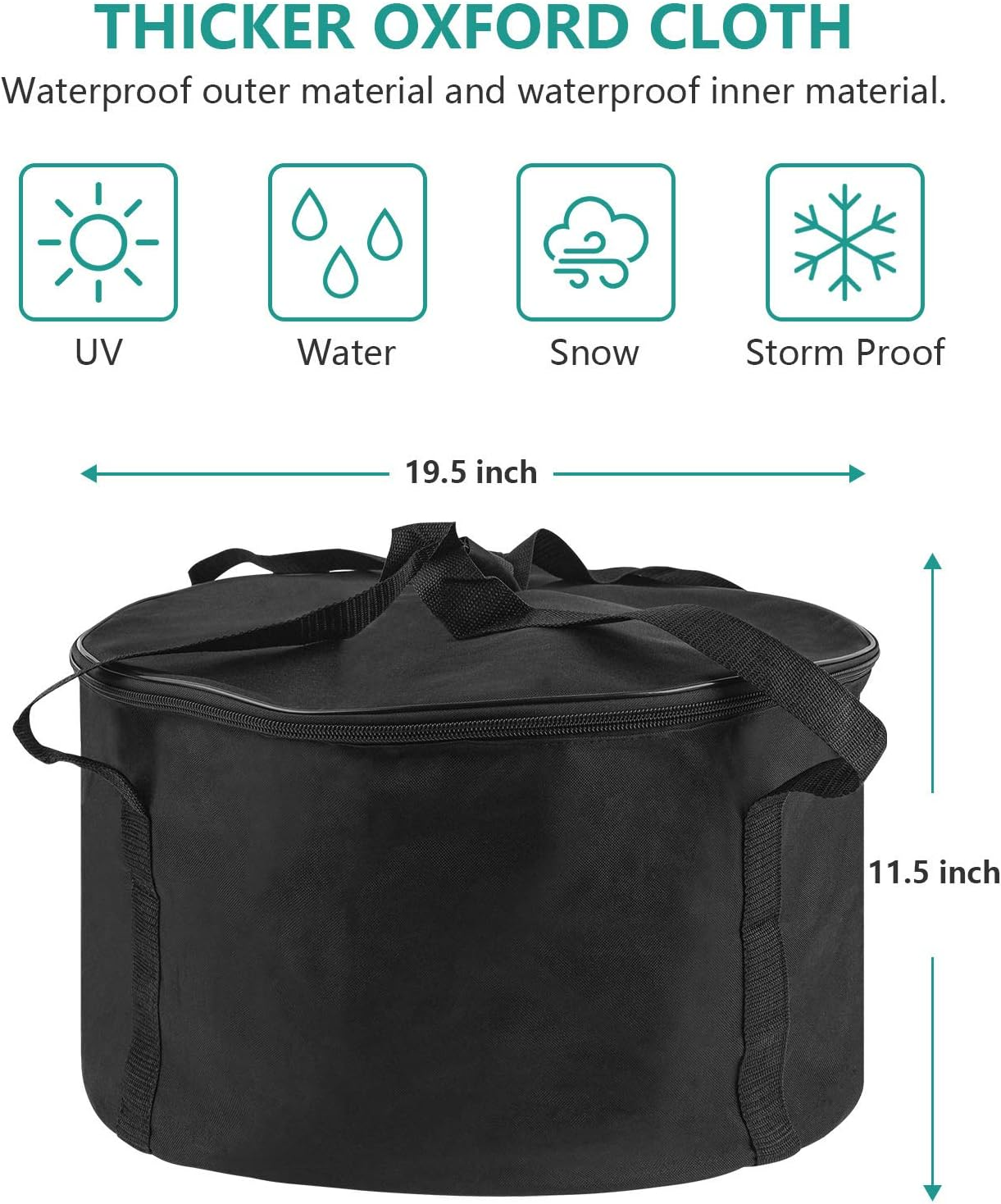 Carry Bag and Cover for Outland Firebowl 893 Deluxe Outdoor Portable Propane Gas Fire Pit, Fit for Outland Firebowl 823 870, 19 Inch Dia, Water-Resistant image number 2