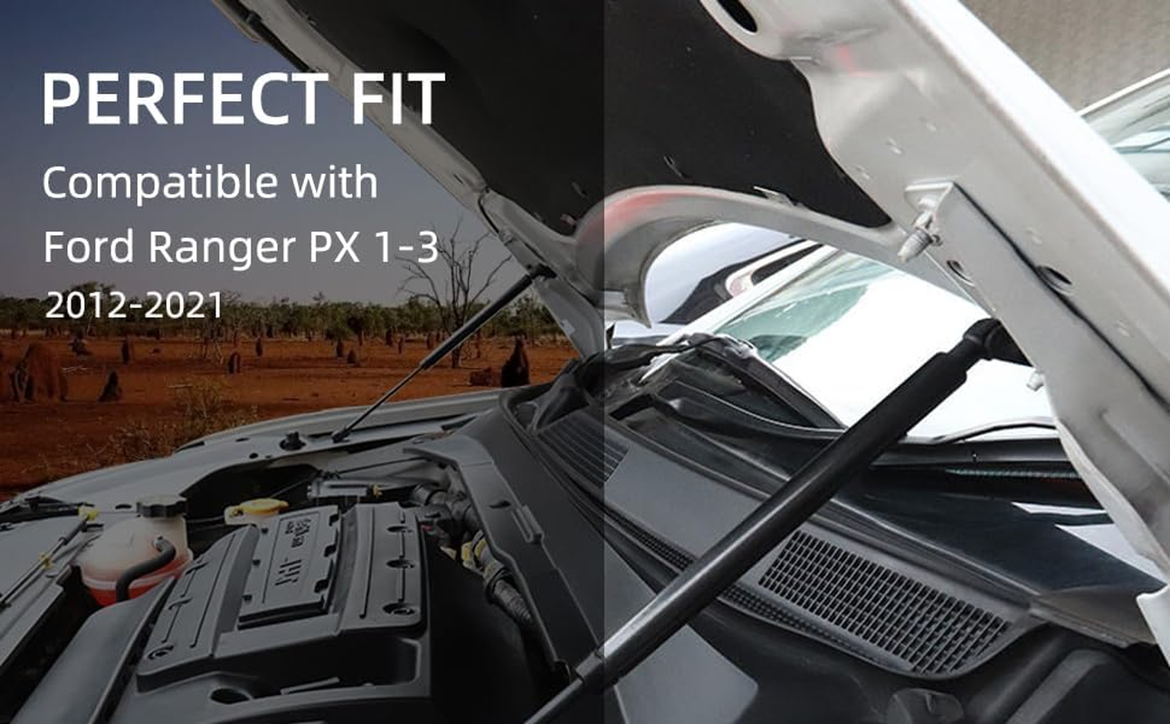 2 X Front Hood Gas Strut for Ford Ranger PX 1-3 2012-2021 Bonnet Struts,Front Bonnet Hood Lift Bonnet Gas Spring Shock Dampers Lift Struts Support Prop Rods Replacement Accessories image number 3