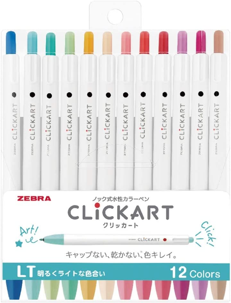 Zebra Clickart Water-Based Pen Bright Light 12 Colors Set, Wyss22-12Clt image number 2