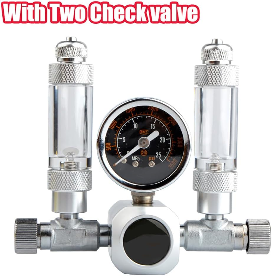 Sagasave Aquarium CO2 Regulator, Dual Check Valve Fish Tank CO2 Pressure Regulator with Bubble Counter for Aquarium Fish Tank Water Plant (G5/8) image number 5