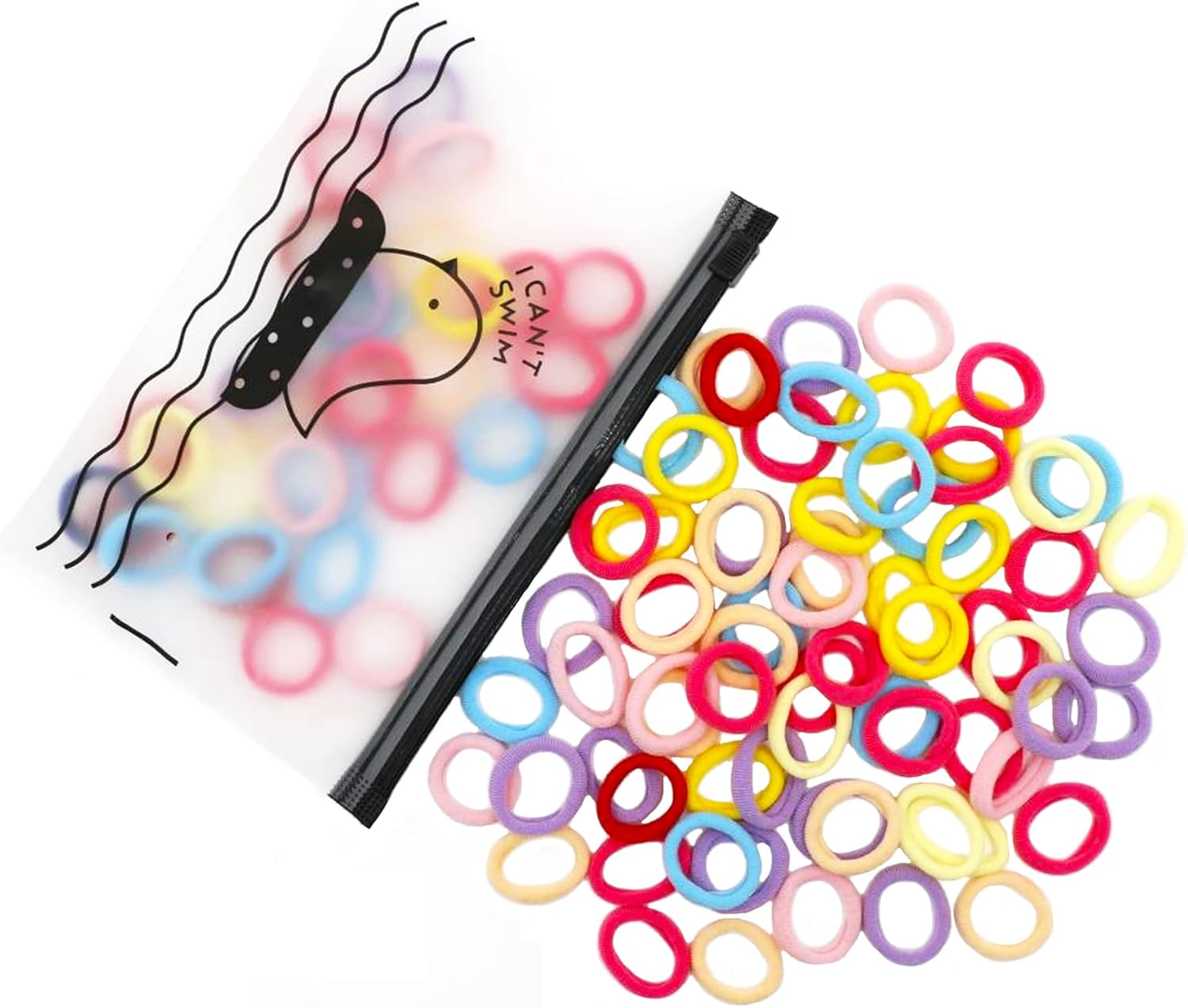 Pack of 100 Small Hair Bobbles for Women, Elastic Hair Bobbles, Ponytail, Colourful, Mini Hair Band for Baby, Toddler, Girls