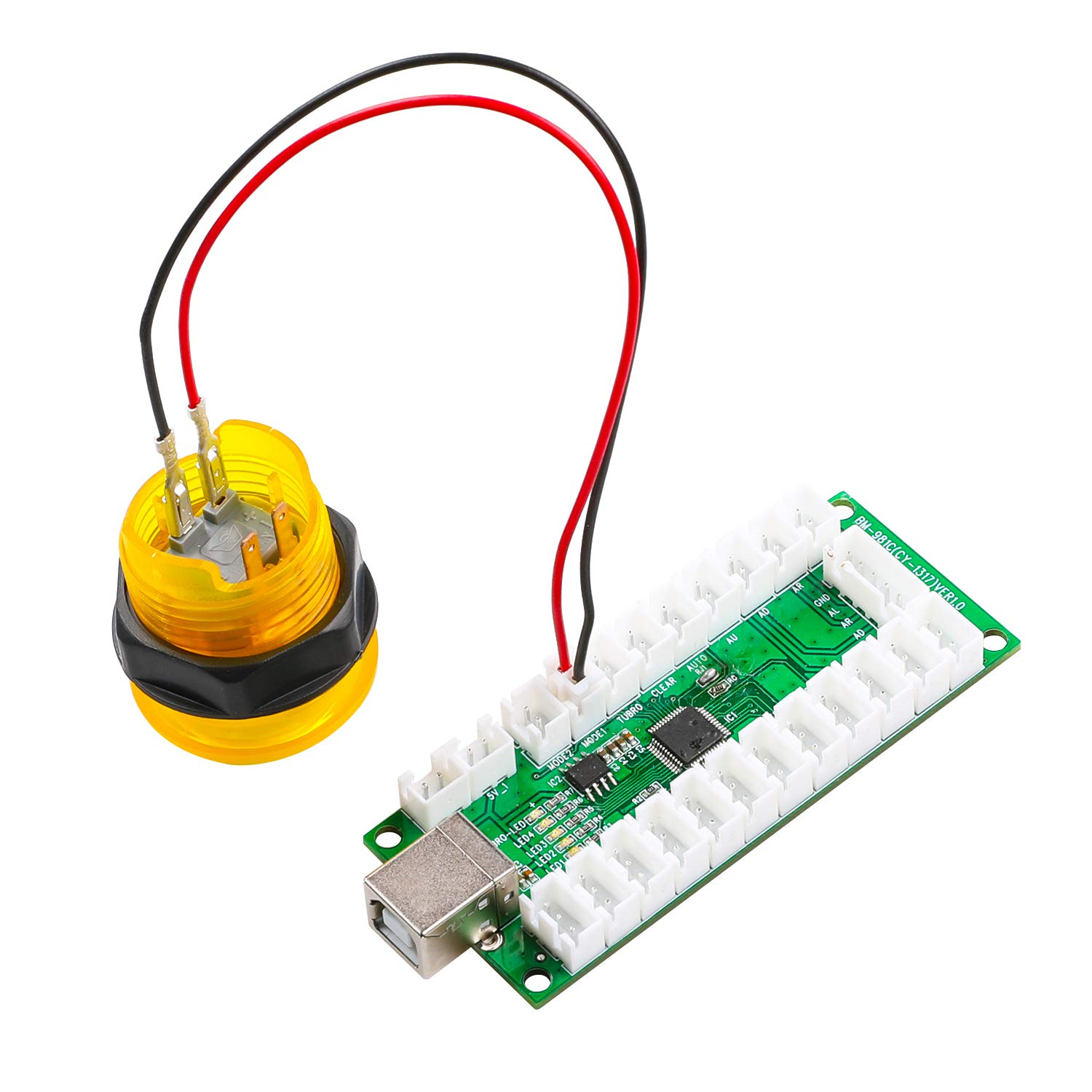 Guwarry 20 Pcs/Lot Zero Delay USB Encoder Jumper Wires Terminals Size 0.110 (2.8Mm) Compatible with SANWA Arcade Buttons, Seimitsu, Japan Style Arcade Buttons/Jst XH2.54 Plugs to .110 image number 3