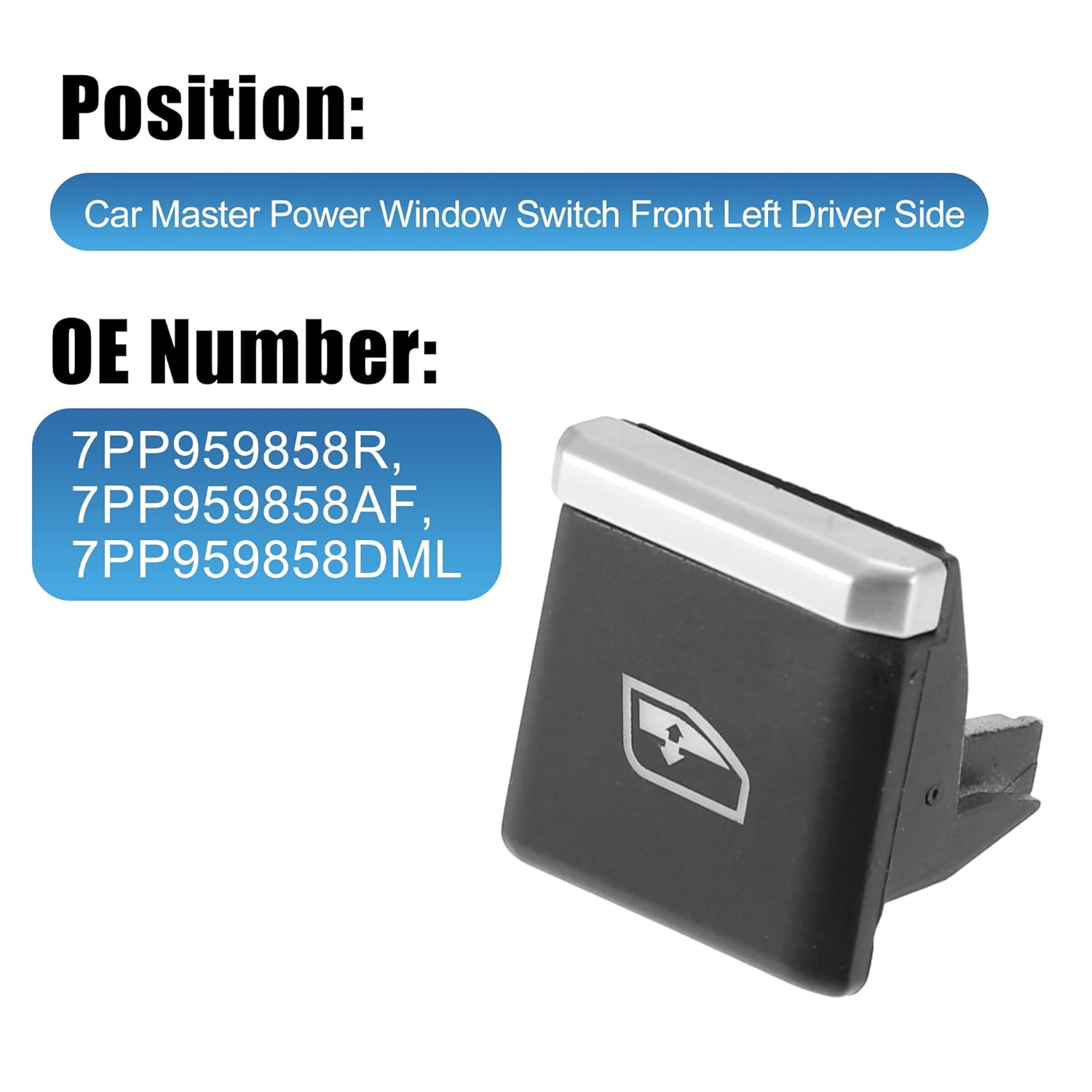 X AUTOHAUX 7PP959858R 7PP959858AF Car Master Power Window Switch Front Left Driver Side Automotive Replacement Parts for Porsche Cayenne 2010-2015 for Porsche Macan 2014-2018 image number 2