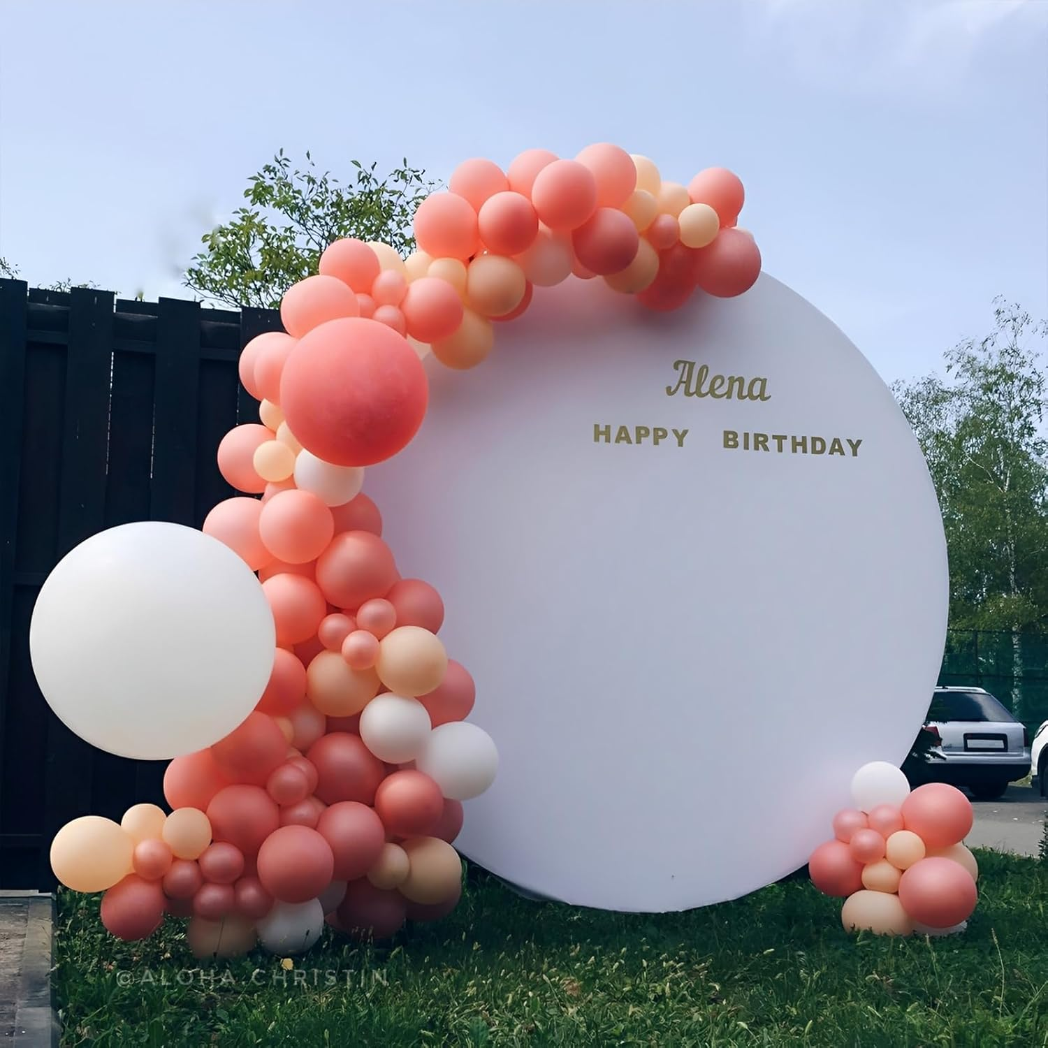 ZLHETWT round Backdrop Cover, Circle Arch Cover for Birthday Party Wedding Banquet D&eacute;cor (White, Polyester, 6.6Ft/2.2M) - White 2.2M image number 6