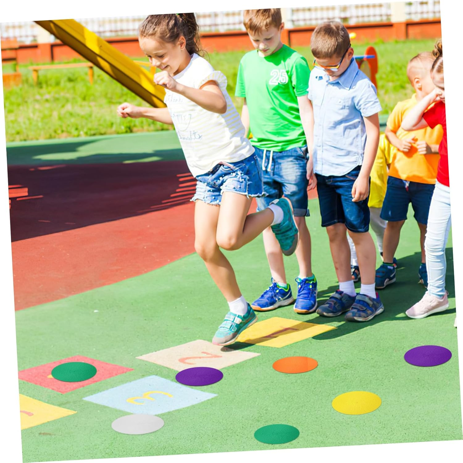 JOINPAYA Spot Markers 14 Pcs round Flat Non-Slip Discs for Boys and Girls Agility Training and Classroom Activities Soft Sturdy Material image number 1