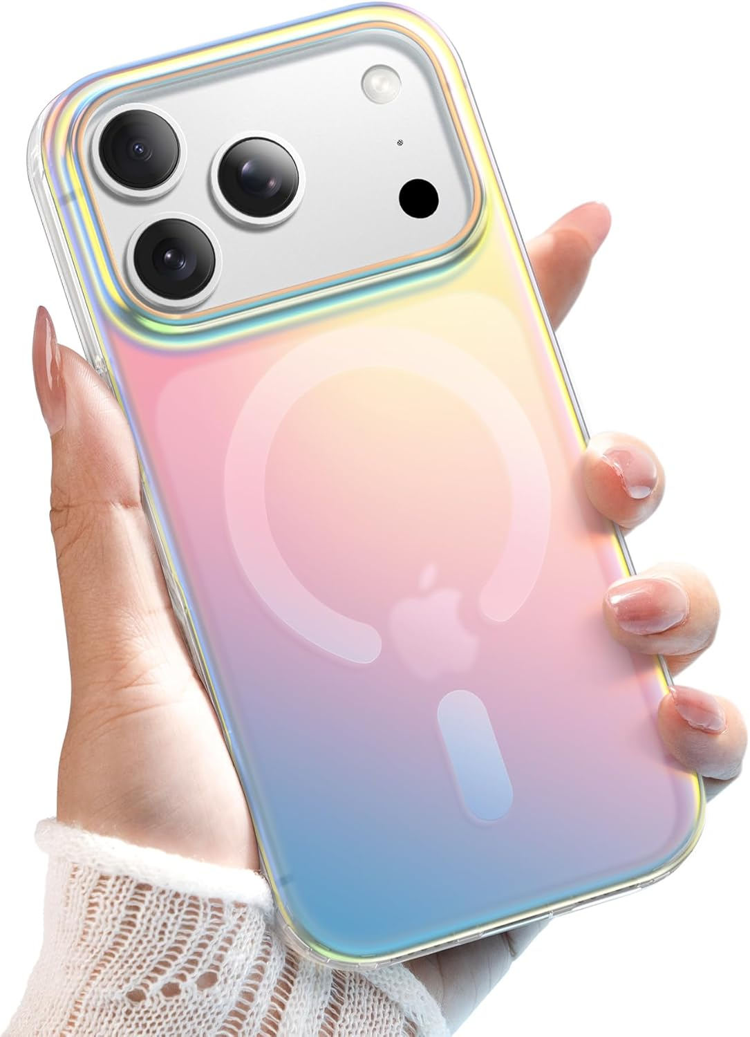 Jetech Iridescent Case for Iphone 17 Pro 6.3-Inch Compatible with Magsafe, Cute Unique and Aesthetic Design, Colorful Fluorescent Translucent Back Shockproof Phone Cover (Iridescent)