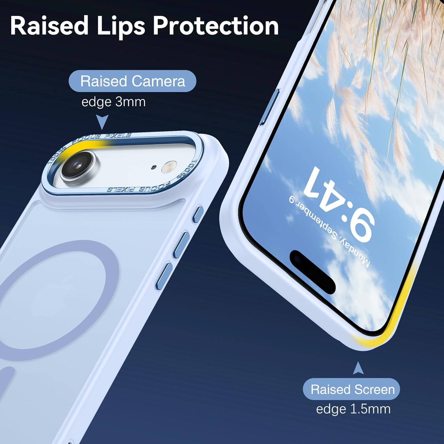 YINLAI Magnetic for Iphone 17 Air Case 6.5-Inch [Compatible with Magsafe] Ultra Slim Matte Heavy Duty Full Body Shockproof Military Grade Protective Bumper Phone Case 17 Air Case,Sky Blue