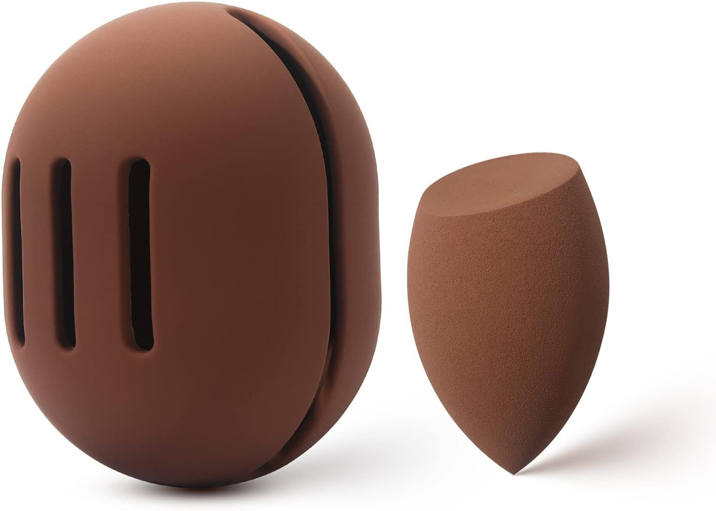 BEZOX Makeup Blender with Holder, Non-Latex Beauty Sponge with Case of Premium Silicone for Blending Liquid Foundations Cosmetics, Travel Sponge Holders, Soft and Skin-Friendly - Pink