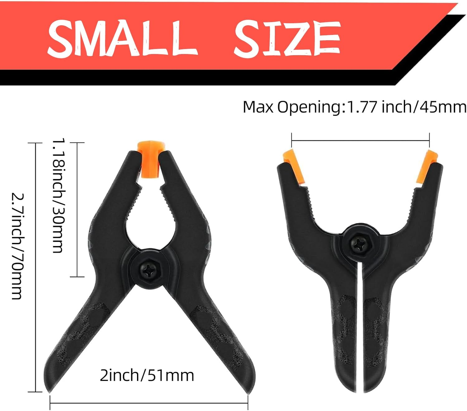 2.7 Inch Heavy Duty Plastic Spring Clamps, 20-Pack Mini Backdrop Clips for Photography Studio, Woodworking, Crafts & Home Improvement image number 1