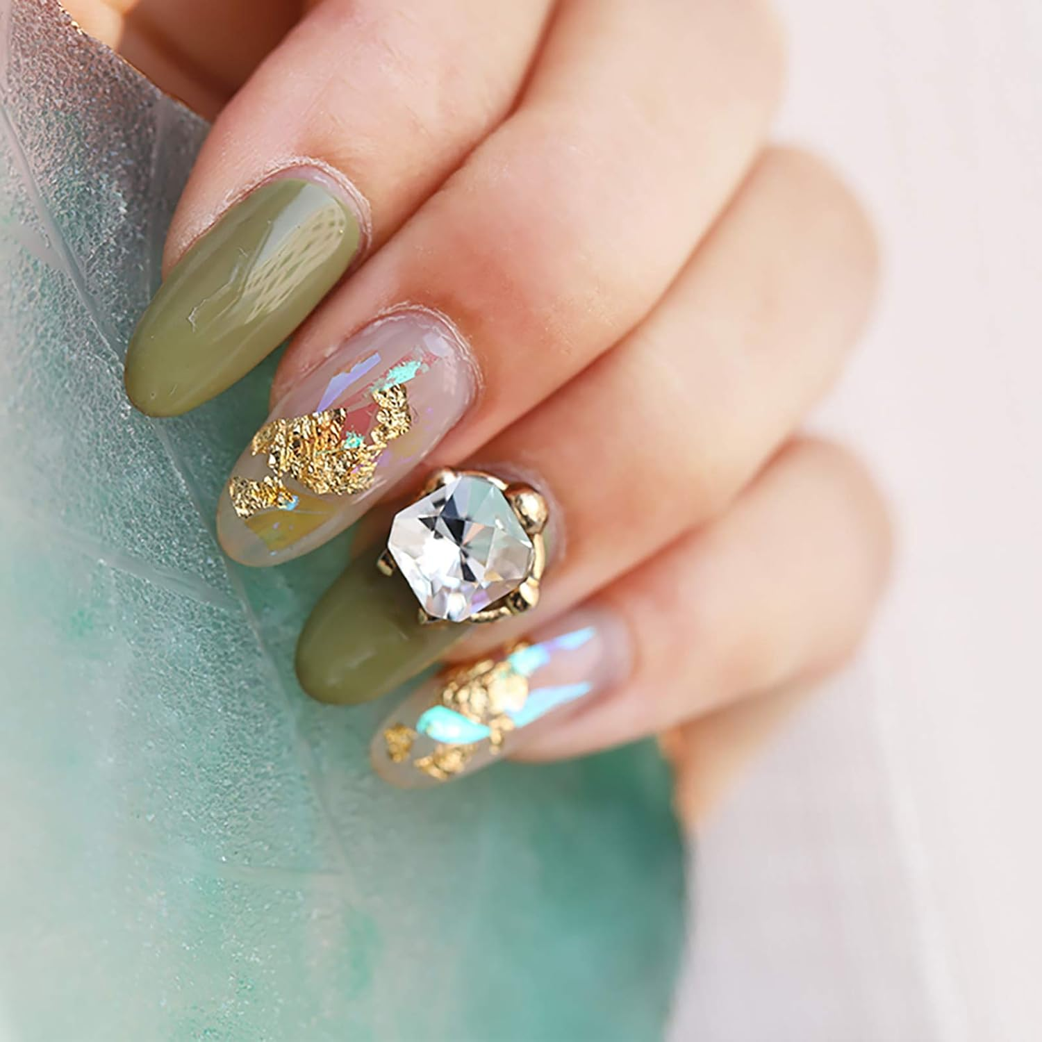 12 Grains Nail Art Rhinestones Nail Art Gems Decorative Nails DIY Super Flash Point Bottom Diamond Transparent image number 2