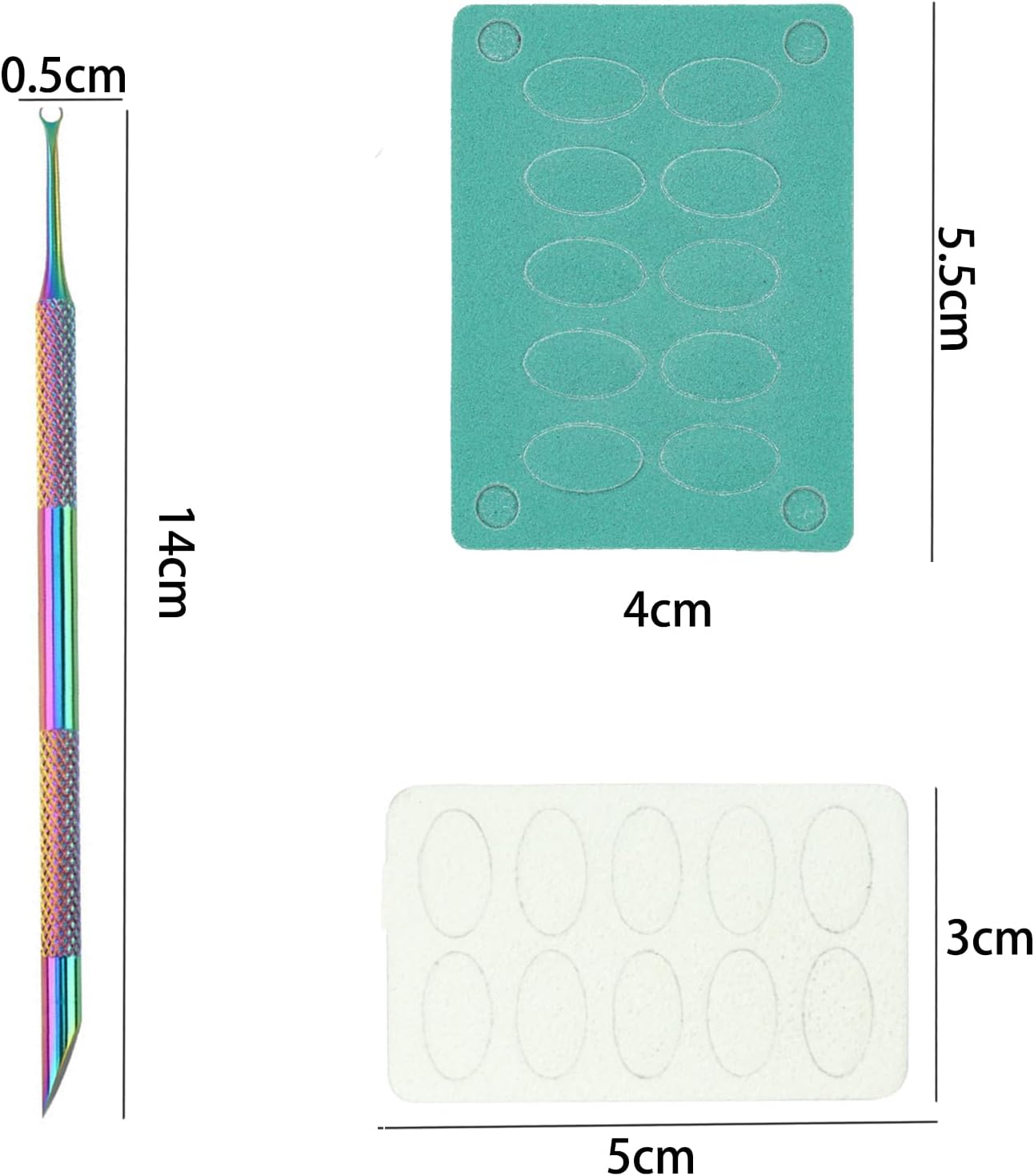 Mashano Cuticle Pusher, Stainless Steel Ring Cuticle Push Dead Skin Fork with 100#/240# and 1 Storage Pouch for Dead Fingernails and Toenails image number 1