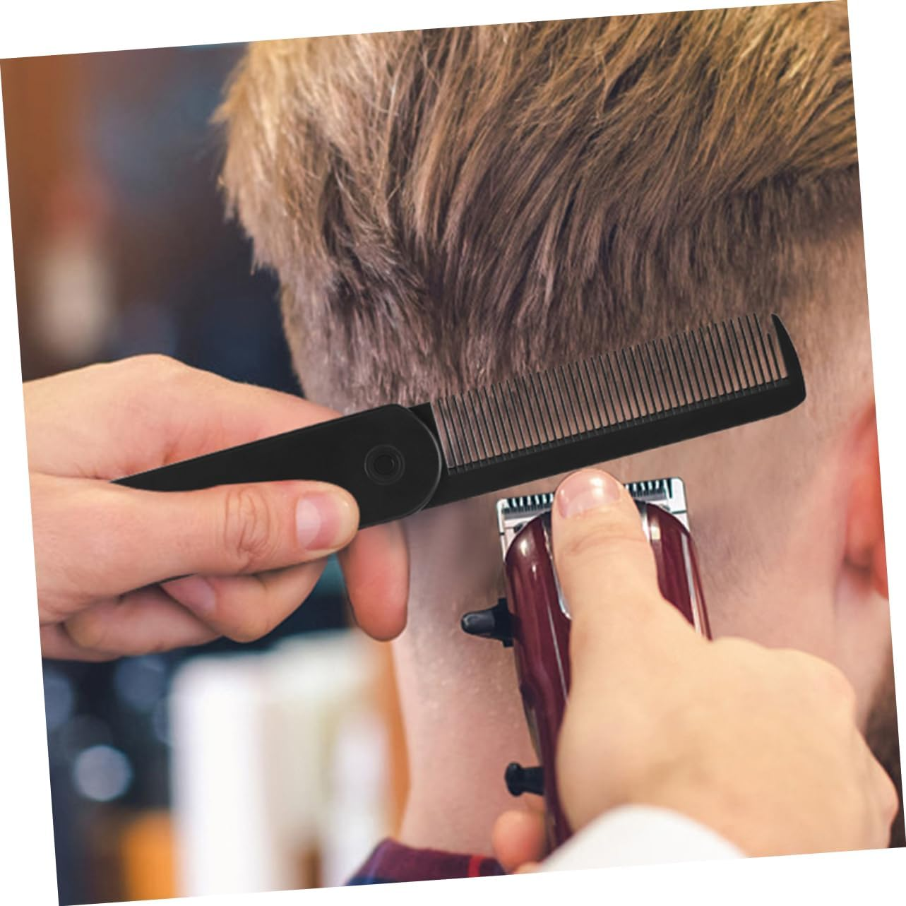 AUTSUPPL Small Hair Brush Portable Folding Comb Smooth Comb for Men Travel Essential for Styling image number 4