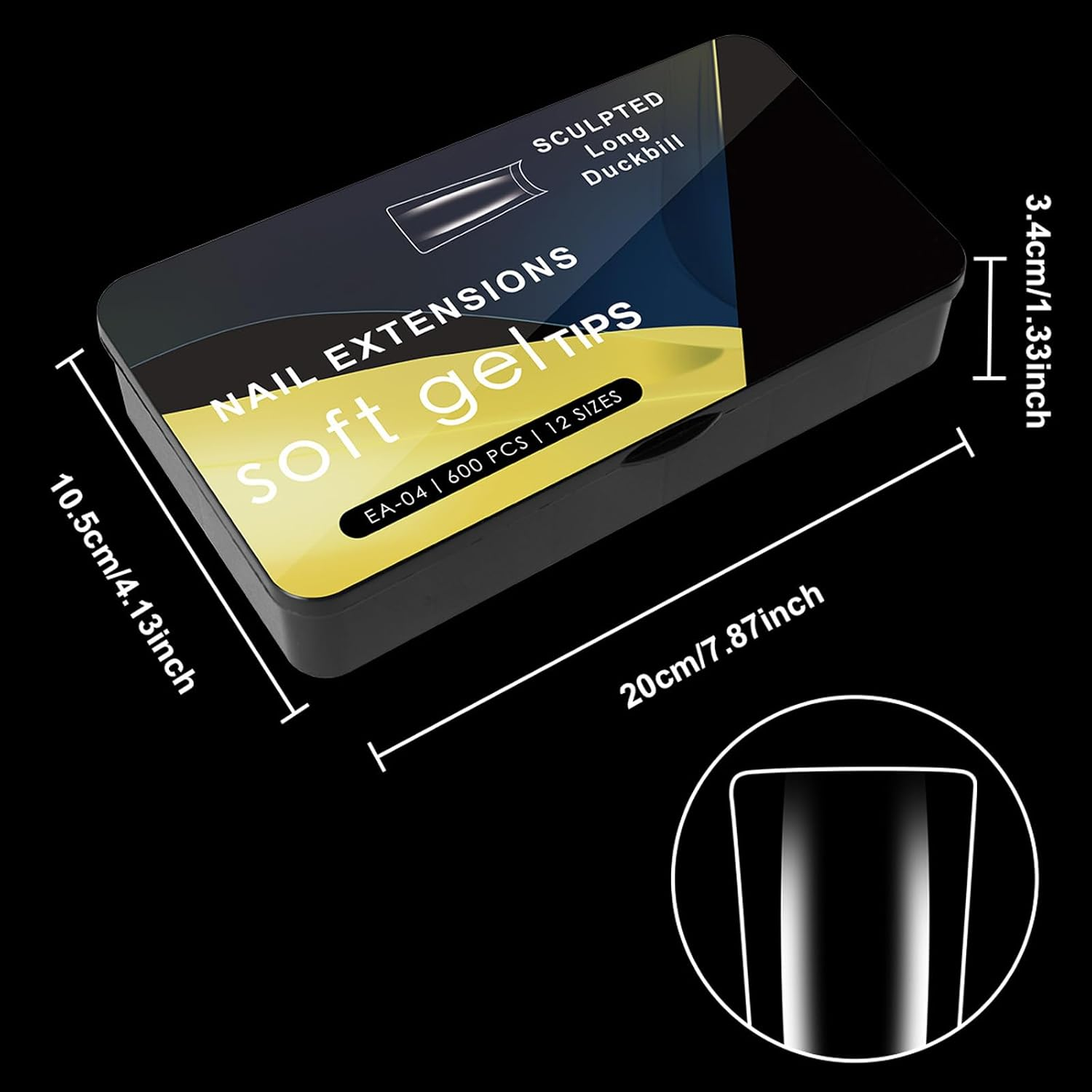 600Pcs Clear Nails Tips Gel Curved Design for Professional Manicure Half Covers False Nails Duck Feet Styles image number 3