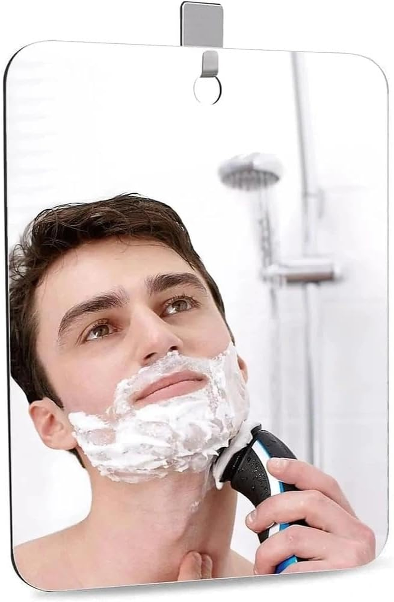 Fogless Shower Mirror, 11X7.48 Inches, with Adhesive Hook for Shaving & Makeup, Frameless Wall Hanging Mirror for Bathroom, Shower, and Travel &ndash; Large, 1 Pack image number 1