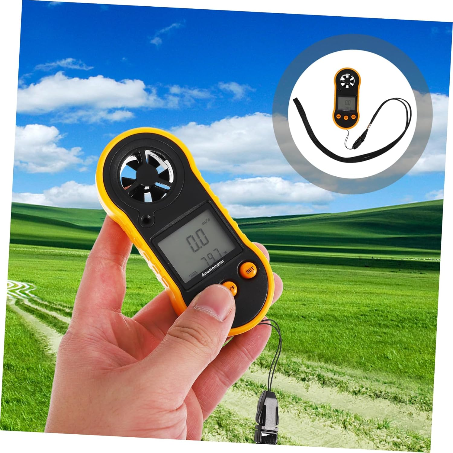 UPKOCH Handheld Digital Anemometer with Backlight High Precision Airflow and Wind Speed Temperature Measurement Auto Power off for Indoor Outdoor Use image number 5