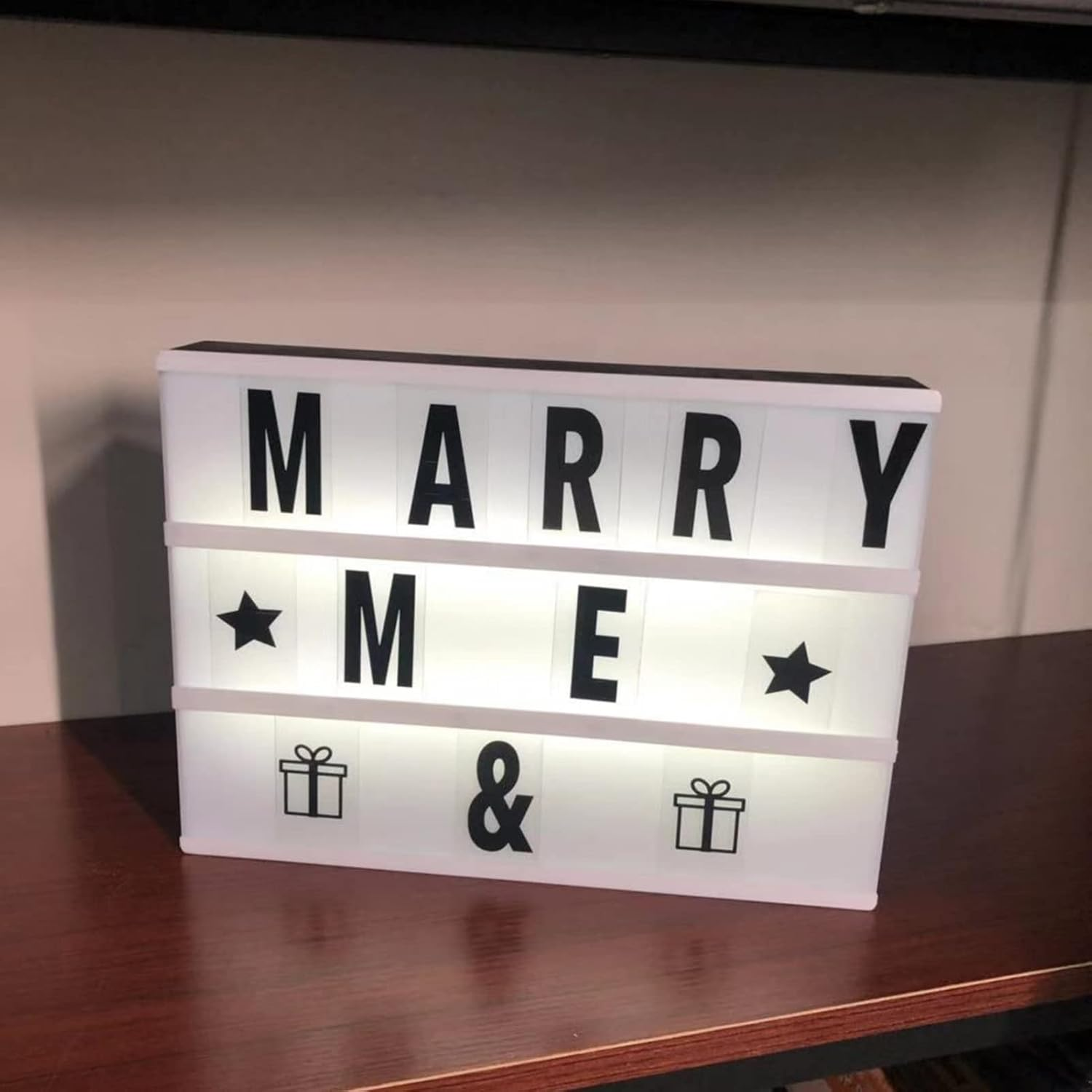 Create Your Own Light up Lettering with Rectangular DIY Acrylic Cinema Theme Luminous Box LED Lighting for Kids Playrooms image number 1