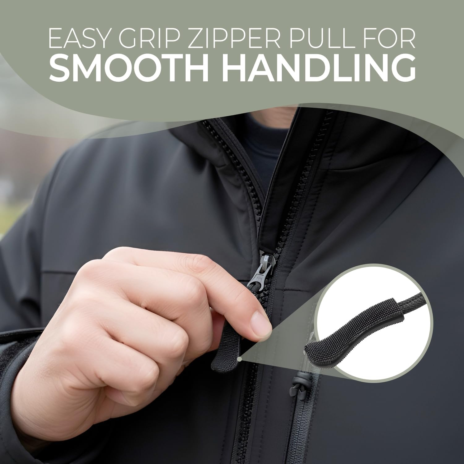 The Bead Shop 12X Black Zipper Pull Cords - Easy Grip Zip Tags for Jackets, Backpacks, Luggage, Camping, Outdoor Gear, and More image number 3