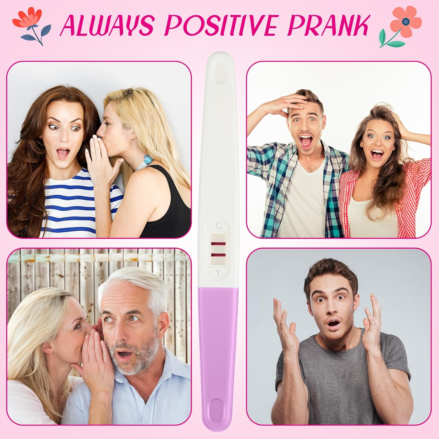 Skylety 3 Pieces Fake Positive Pregnancy Test Prank Fake Early Result Pregnancy Test Always Turns Positive for Practical Joke(Purple) image number 3