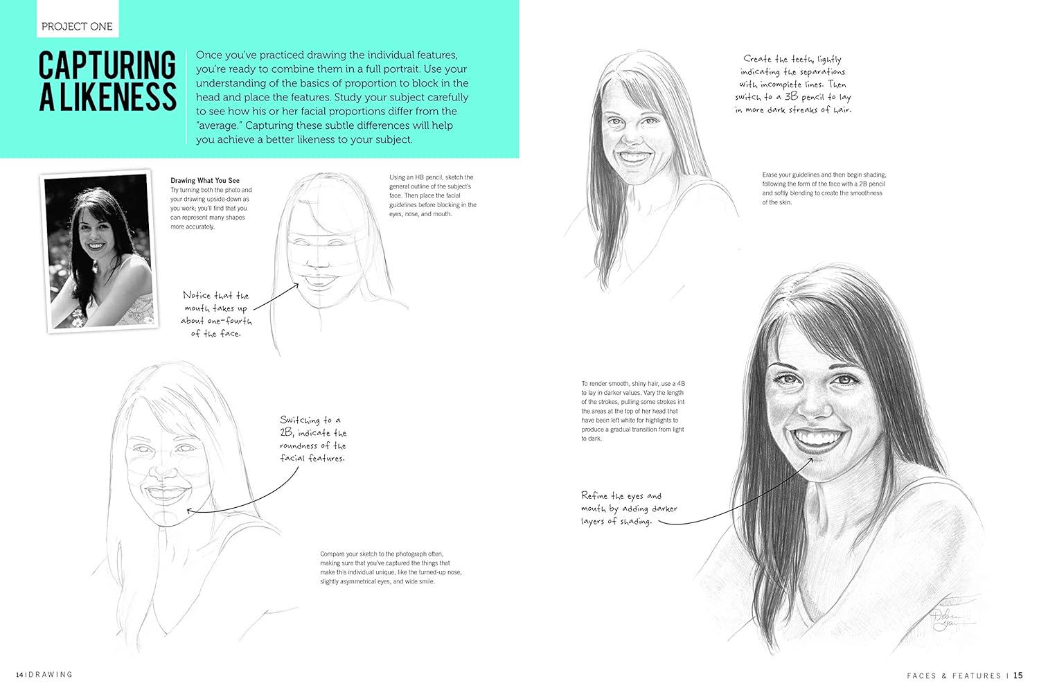Faces & Features (Drawing): Learn to Draw Step by Step image number 4