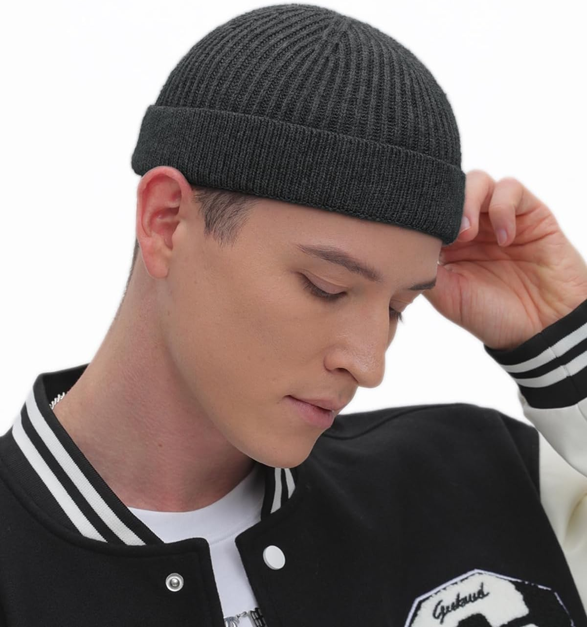 Swag Wool Short Fisherman Beanie for Men Women, Knit Cuff Trawler Beanie Watch Hat, Soft Spring Fall Skull Cap Unisex - Black image number 7